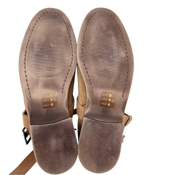 ASOS ALEX Tan Suede Slouch Ankle Boots Wrap Around Strap Buckle Detail Size 8 - Picture 9 of 15